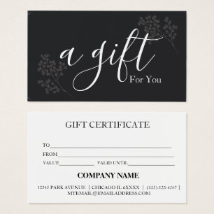 Simple & Modern Business Gift Certificate