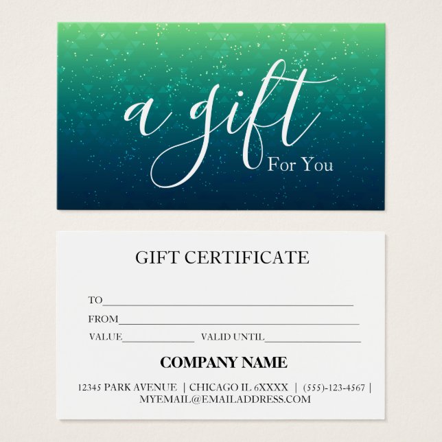 Simple & Modern Business Gift Certificate (Front & Back)