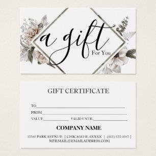 Simple & Modern Business Gift Certificate
