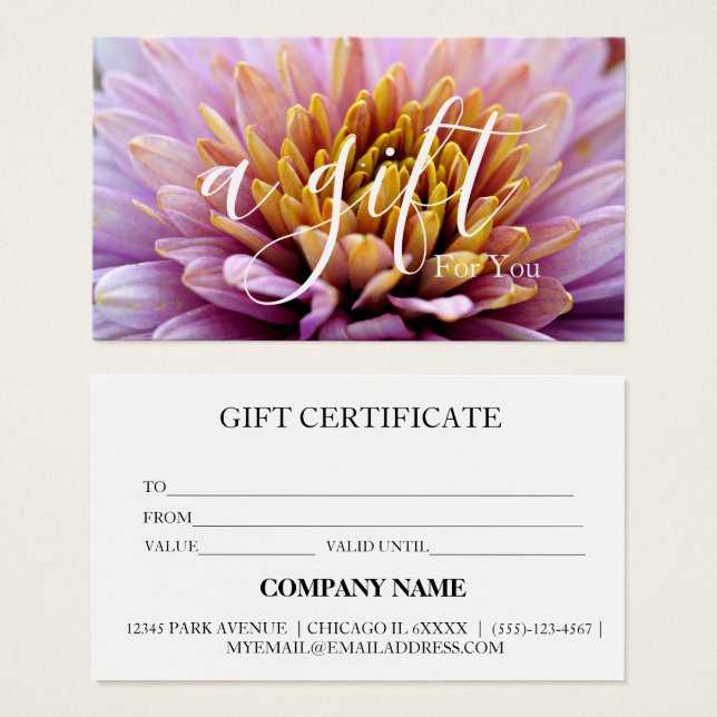Simple & Modern Business Gift Certificate (Front & Back)
