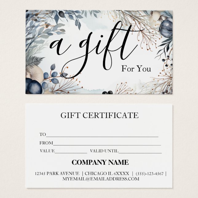 Simple & Modern Business Gift Certificate (Front & Back)