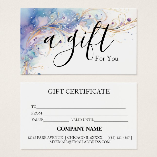Simple & Modern Business Gift Certificate (Front & Back)