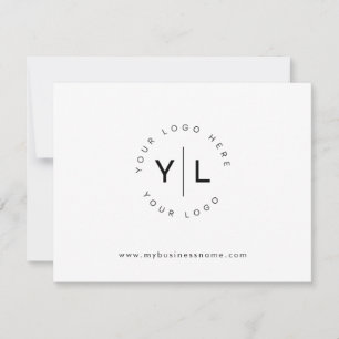 Simple Modern Business Logo Black White Thank You Card