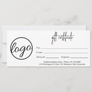 Simple Modern Business Logo Gift Certificate