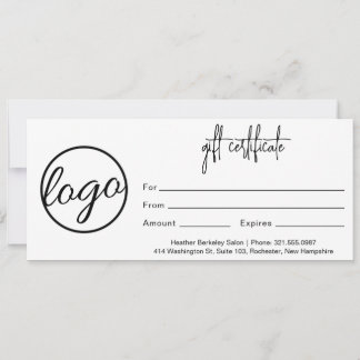 Simple Modern Business Logo Gift Certificate