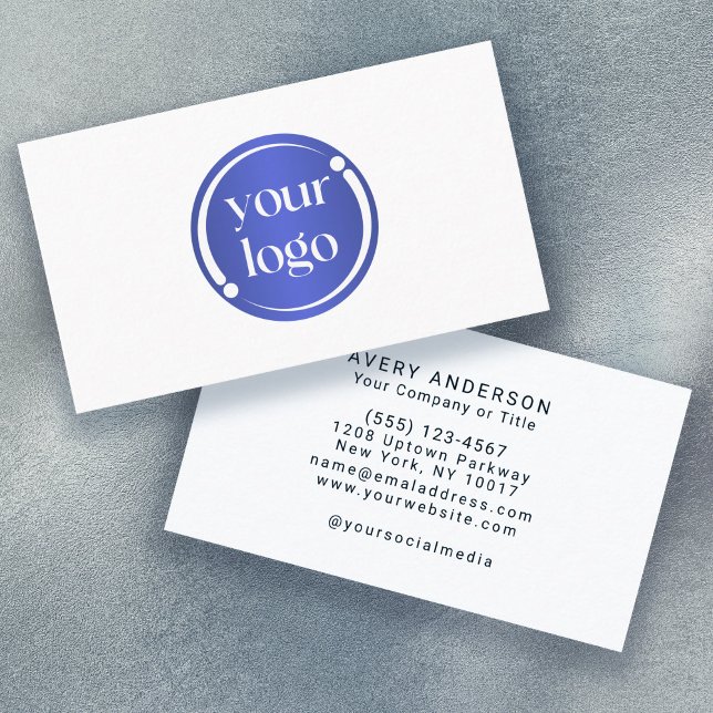 Simple Modern Business Logo on White Business Card (Creator Uploaded)