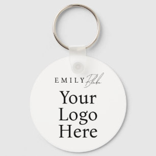 Simple Modern Business Scannable QR Code Key Ring