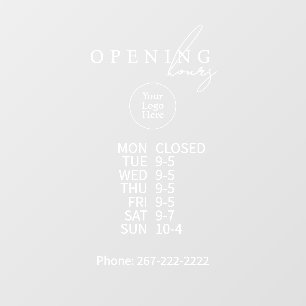 Simple Modern Business Window Cling