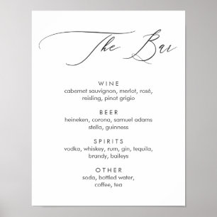Simple Modern Calligraphy Bar Menu Sign