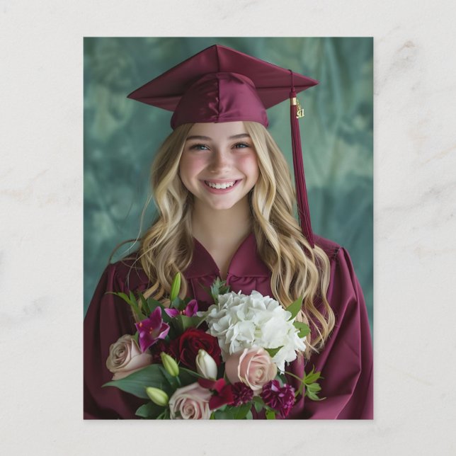 Simple Modern Calligraphy Graduation Invitation  (Front)