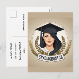 Simple Modern Calligraphy Graduation Invitation