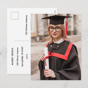 Simple Modern Calligraphy Graduation Invitation