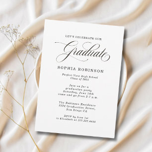 Simple Modern Calligraphy Graduation Party Invitation