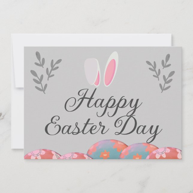 simple Modern Calligraphy Happy Easter to friends Holiday Card (Front)