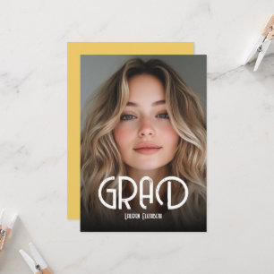 Simple Modern Calligraphy Photo Graduation Invitat Invitation