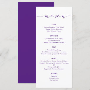 Simple Modern Calligraphy Purple Menu