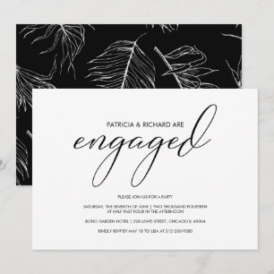 Simple Modern Calligraphy Script Engagement Party Invitation