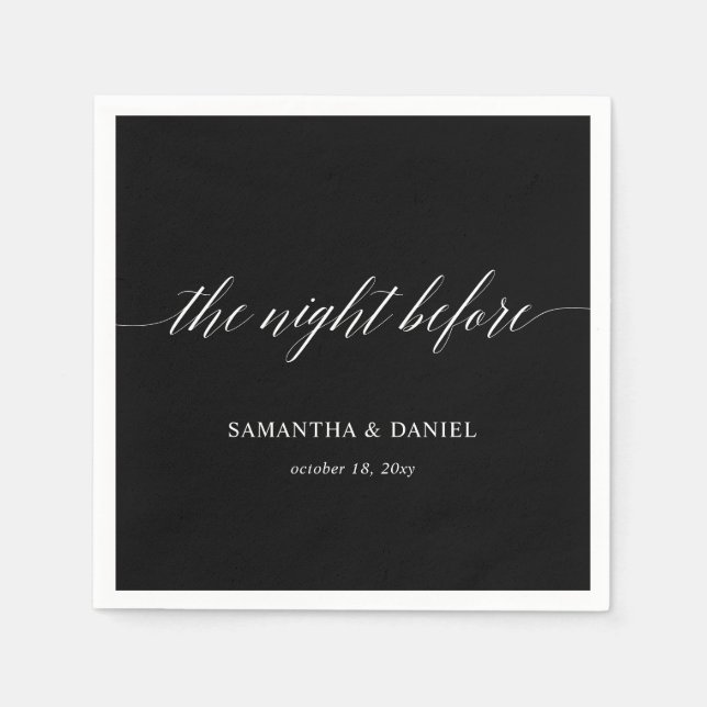 Simple Modern Calligraphy Script Rehearsal Dinner  Napkin (Front)