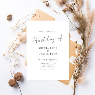 Simple Modern Calligraphy Wedding Invitation
