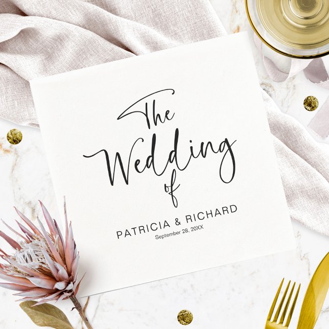 Simple Modern Calligraphy Wedding  Napkin (Creator Uploaded)
