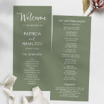 Simple Modern Calligraphy Wedding Program<br><div class="desc">A simple chic wedding ceremony order of service program. Easy to personalise with your details. Check the collection for matching items. CUSTOMIZATION: If you need design customisation,  please get in touch with me via chat; if you need information about your order,  shipping options,  etc.,  please contact Zazzle support directly.</div>