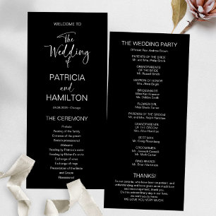 Simple Modern Calligraphy Wedding Program