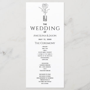 Simple Modern Calligraphy Wedding Programme