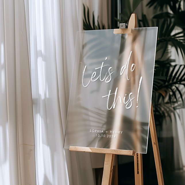 Simple Modern Calligraphy Wedding Welcome Acrylic Sign (Creator Uploaded)