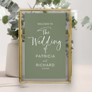 Simple Modern Calligraphy Wedding Welcome Poster