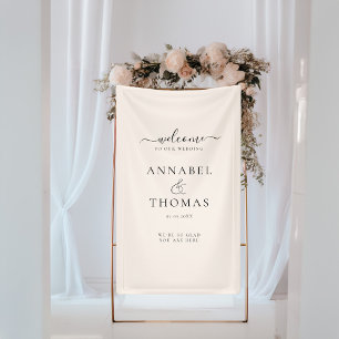 Simple Modern Calligraphy "Welcome"  Wedding Banner