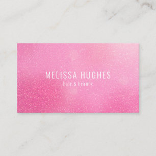 Simple Modern Candy Pink Glitter Business Card