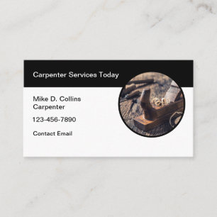 Simple Modern Carpenter Woodwork Business Card