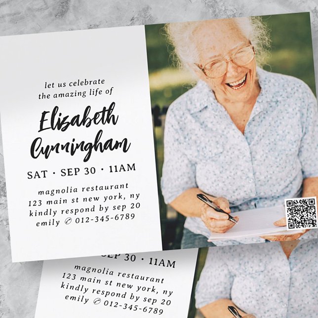 Simple Modern Celebration Of Life Memorial Invitation (Creator Uploaded)