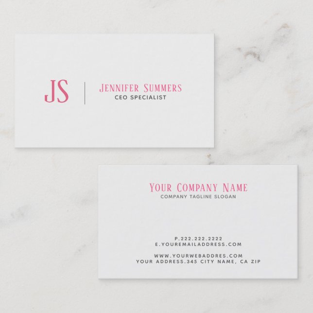 Simple Modern CEO Specialist Template Business Card (Front/Back)