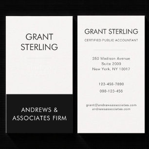 Simple Modern Certified Public Accountant CPA Business Card