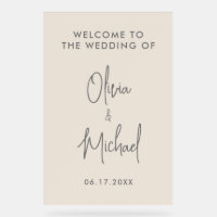 Simple Modern Champange Wedding Welcome