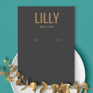 Simple Modern Charcoal Black  Earring Display Card