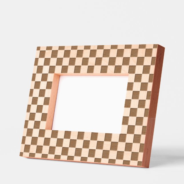 Simple Modern Chequerboard Pattern Photo Picture Etched Frames (Left)