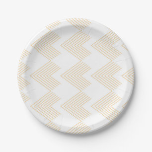 Simple, modern chevron arrow shape graphic pattern paper plate
