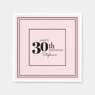 Simple Modern Chic 30th Birthday Party Napkin