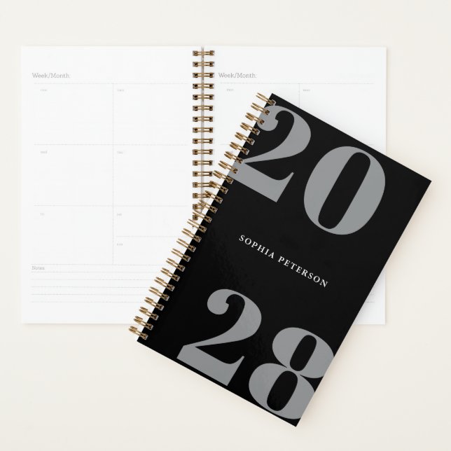 Simple Modern Chic Black Bold Typography Planner (Display)