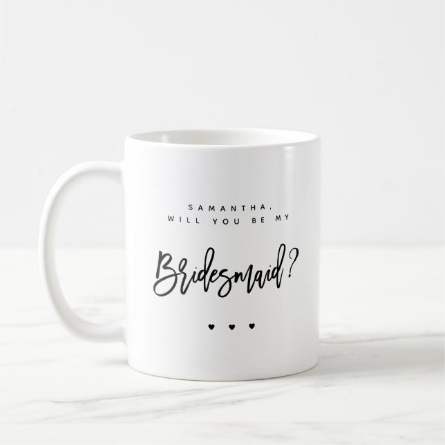 Simple Modern Chic Bridesmaid Proposal Coffee Mug (Left)
