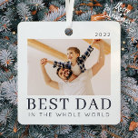 Simple Modern Chic Custom Best Dad Photo Metal Tree Decoration<br><div class="desc">Design is composed of modern chic typography with sans serif and serif font.</div>