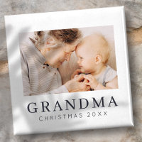 Simple Modern Chic Custom Grandma Photo Holiday