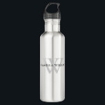 Simple Modern Chic Monogram Personalised 710 Ml Water Bottle<br><div class="desc">Simple Modern Chic Monogram Personalised Stainless Steel Water Bottle</div>