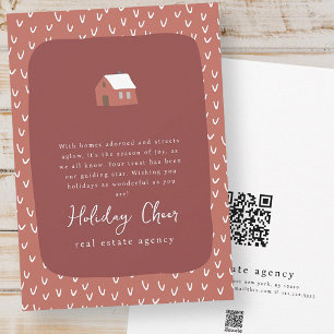 Simple Modern Chic Real Estate Business Holiday Card