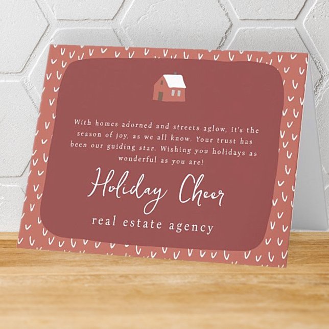 Simple Modern Chic Real Estate Business Holiday Card (Creator Uploaded)