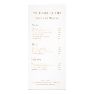 Simple Modern Chic Unique White Salon Makeup  Rack Card
