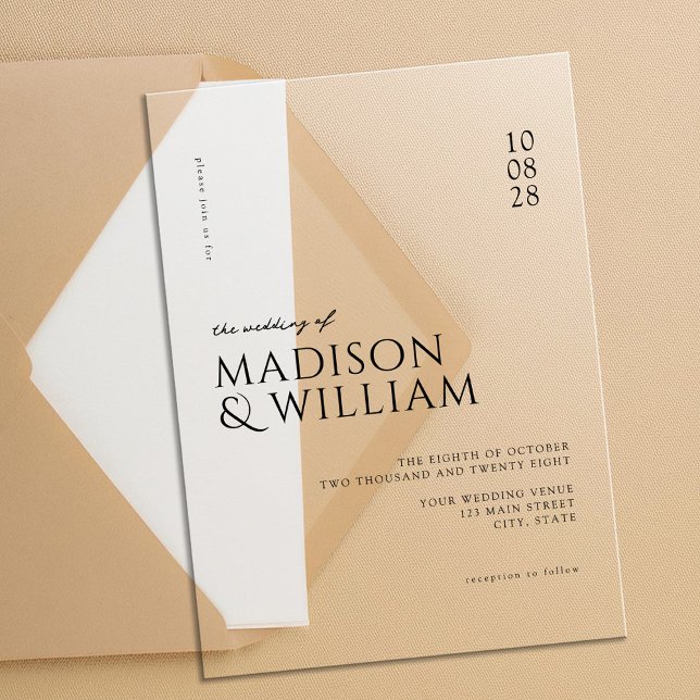 Simple Modern Chic Wedding Acrylic Invitations (Creator Uploaded)