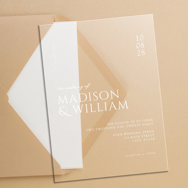 Simple Modern Chic Wedding Acrylic Invitations (Creator Uploaded)
